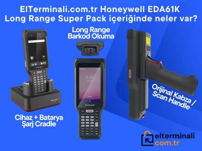 Honeywell EDA61K Android El Terminali - Long Range Super Pack - 5